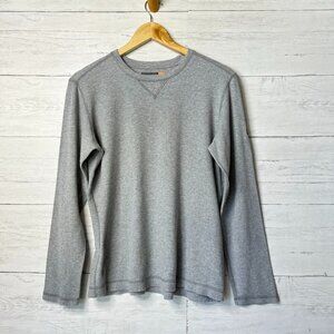 Quiksilver Top Womens SZ Small Gray Thermal Long Sleeve Cotton Blend Minimalist